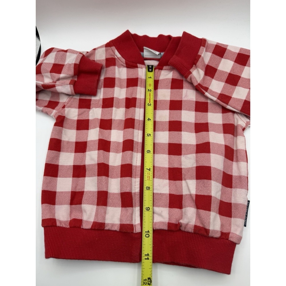 Polarn O. Pyret Red White Check Zip Top Baby Size 80 9-12M - AS IS